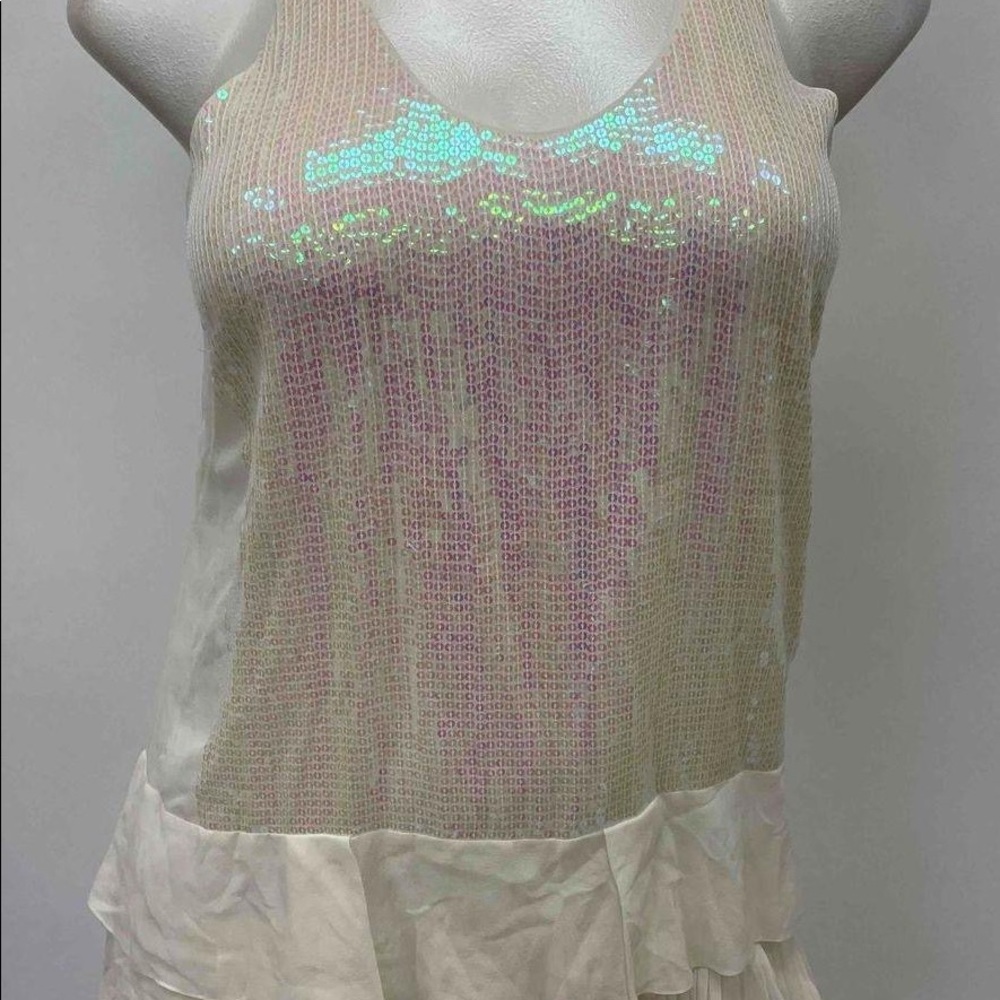 BCBGMAXAZRIA Women's Gardenia/Off-White Dress - Size L